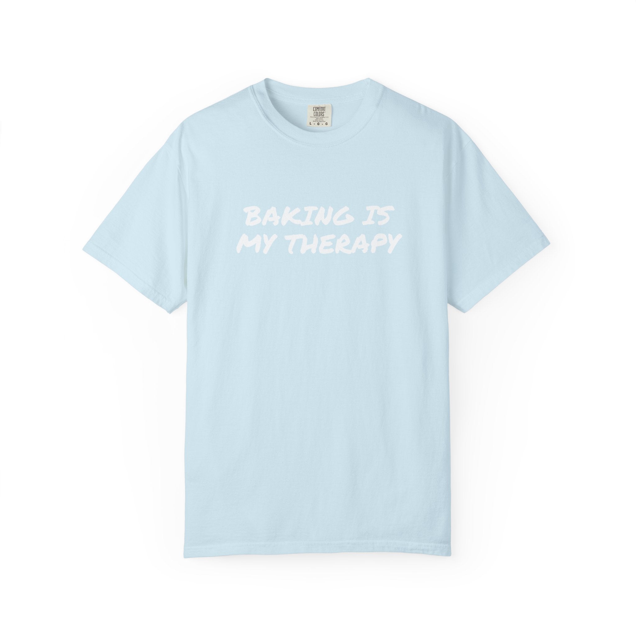 Baking Is My Therapy T‑Shirt — Cream Garment‑Dyed Comfort Tee