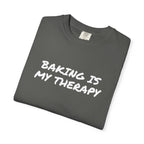Baking Is My Therapy T‑Shirt — Cream Garment‑Dyed Comfort Tee