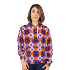 Purple & Orange Floral Hoodie — All-Over Print Cozy Pullover
