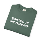 Baking Is My Therapy T‑Shirt — Cream Garment‑Dyed Comfort Tee