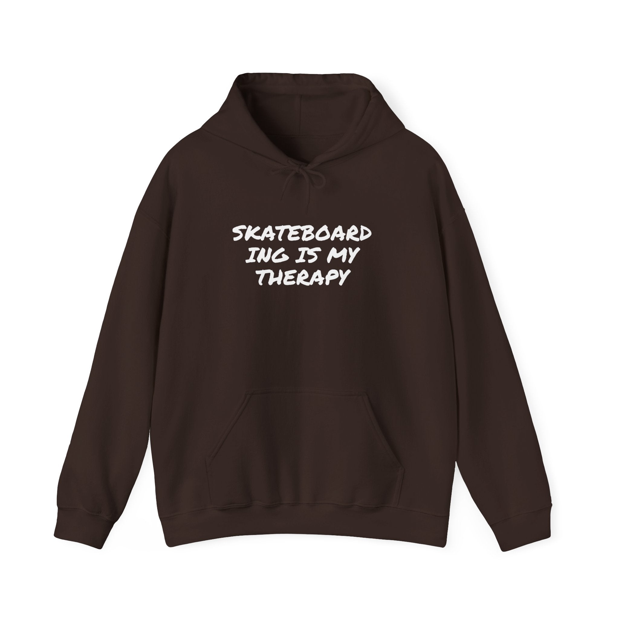 Skateboarding Is My Therapy Hoodie — Skateboard Graphic Pullover for Skate Lovers