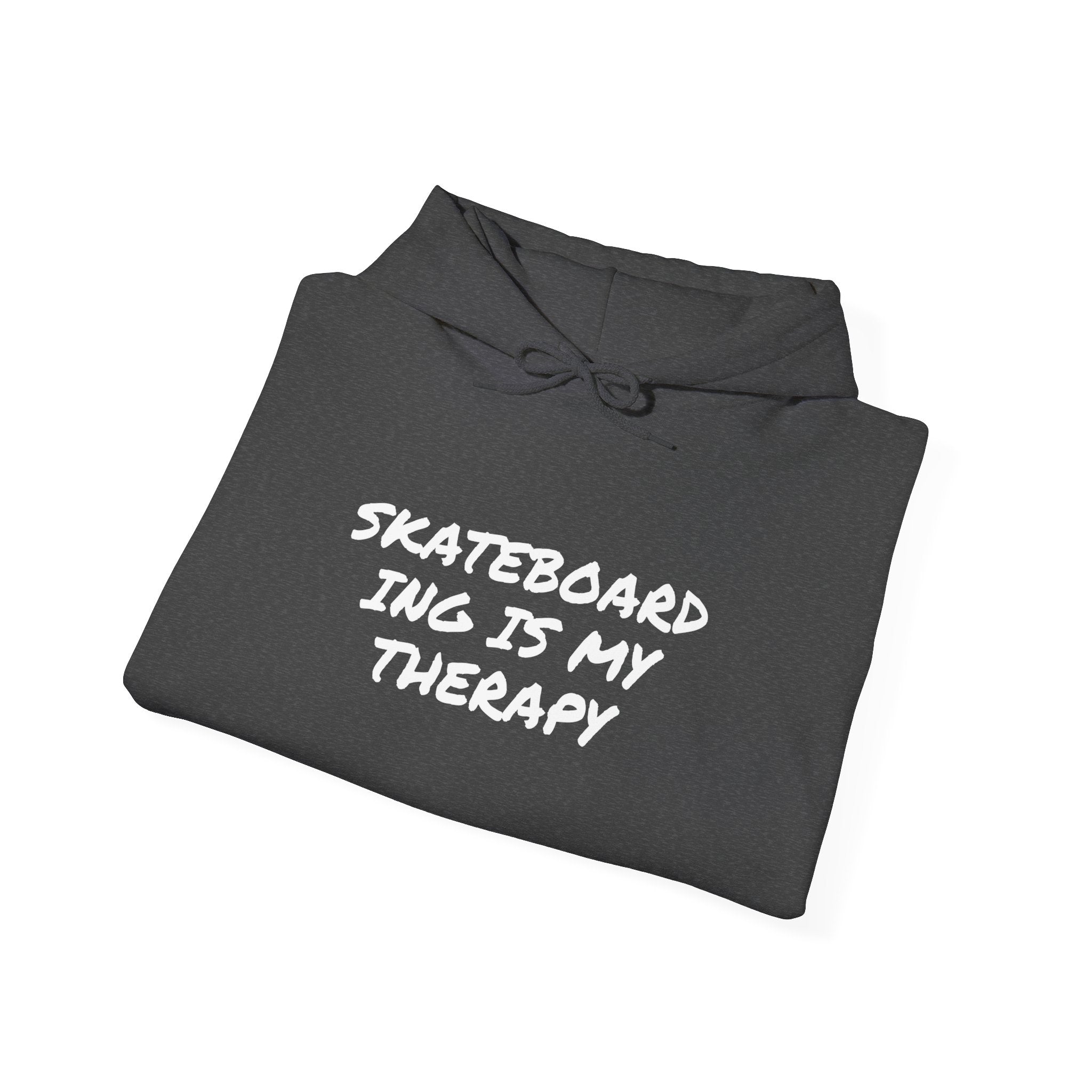 Skateboarding Is My Therapy Hoodie — Skateboard Graphic Pullover for Skate Lovers