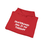 Skateboarding Is My Therapy Hoodie — Skateboard Graphic Pullover for Skate Lovers
