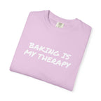 Baking Is My Therapy T‑Shirt — Cream Garment‑Dyed Comfort Tee