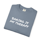 Baking Is My Therapy T‑Shirt — Cream Garment‑Dyed Comfort Tee