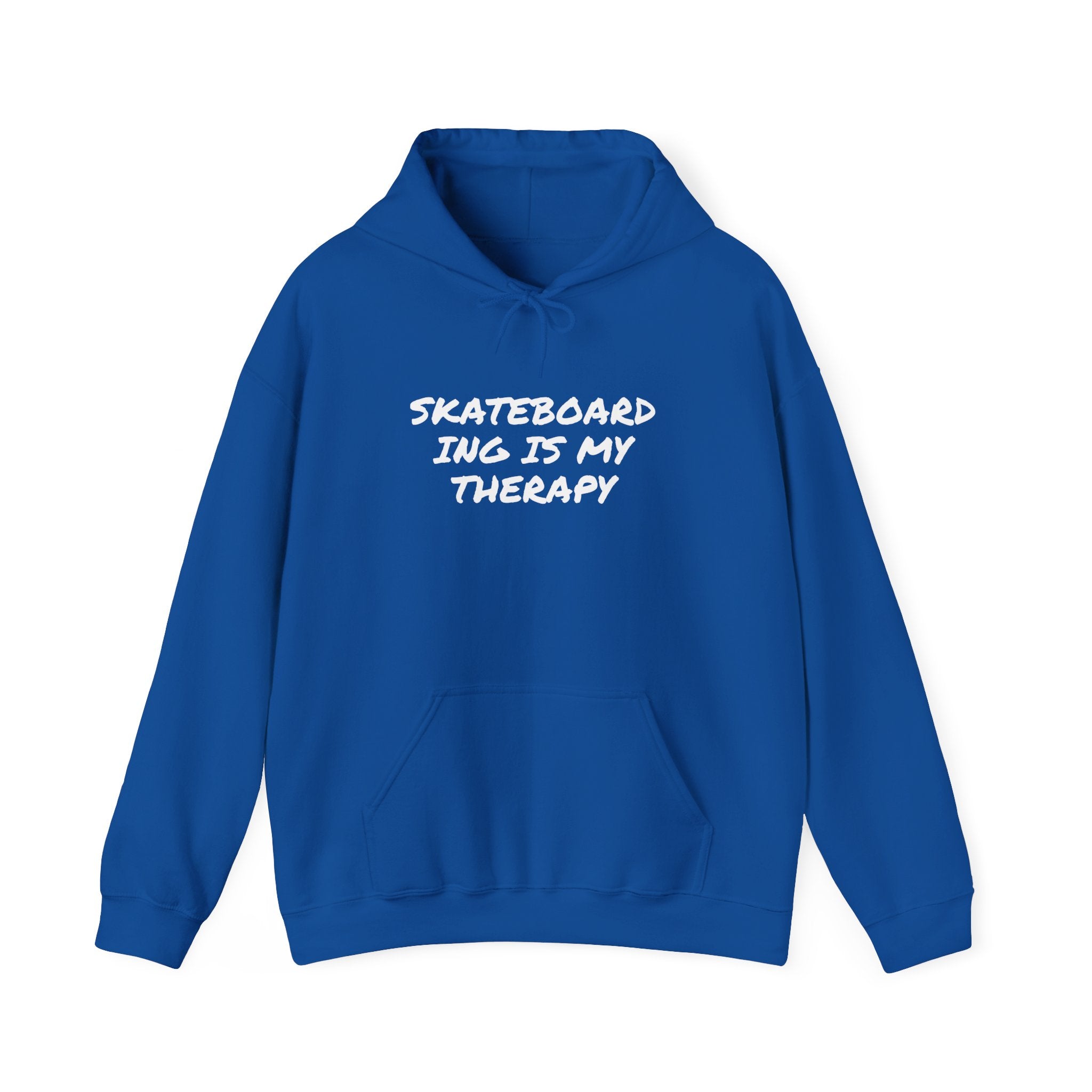 Skateboarding Is My Therapy Hoodie — Skateboard Graphic Pullover for Skate Lovers
