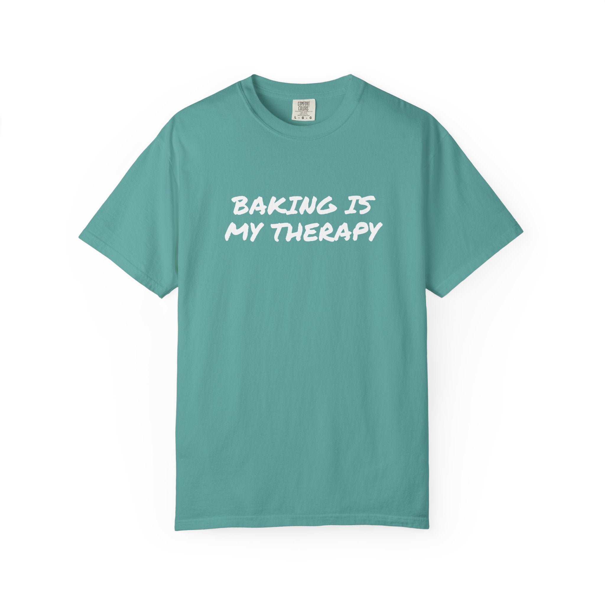 Baking Is My Therapy T‑Shirt — Cream Garment‑Dyed Comfort Tee