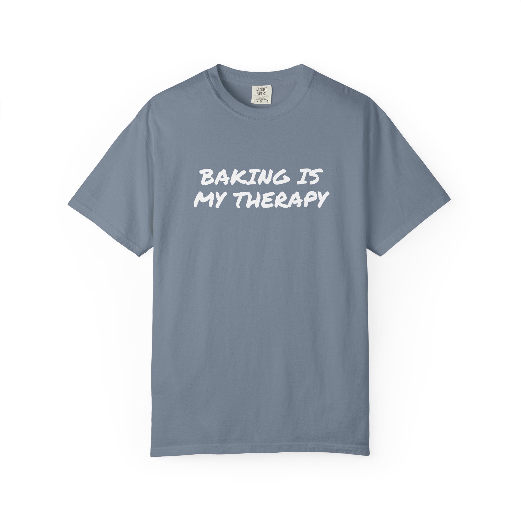 Baking Is My Therapy T‑Shirt — Cream Garment‑Dyed Comfort Tee