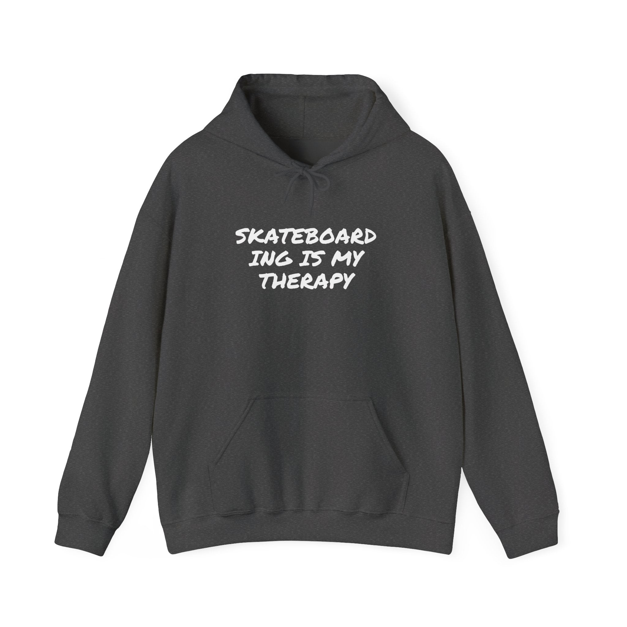 Skateboarding Is My Therapy Hoodie — Skateboard Graphic Pullover for Skate Lovers