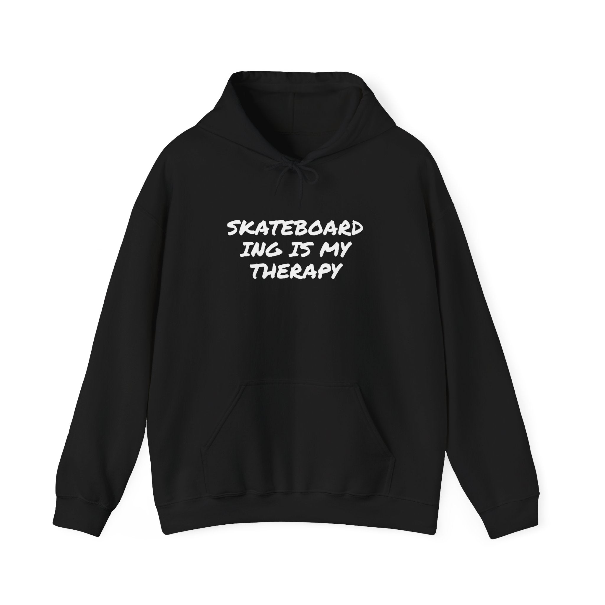 Skateboarding Is My Therapy Hoodie — Skateboard Graphic Pullover for Skate Lovers