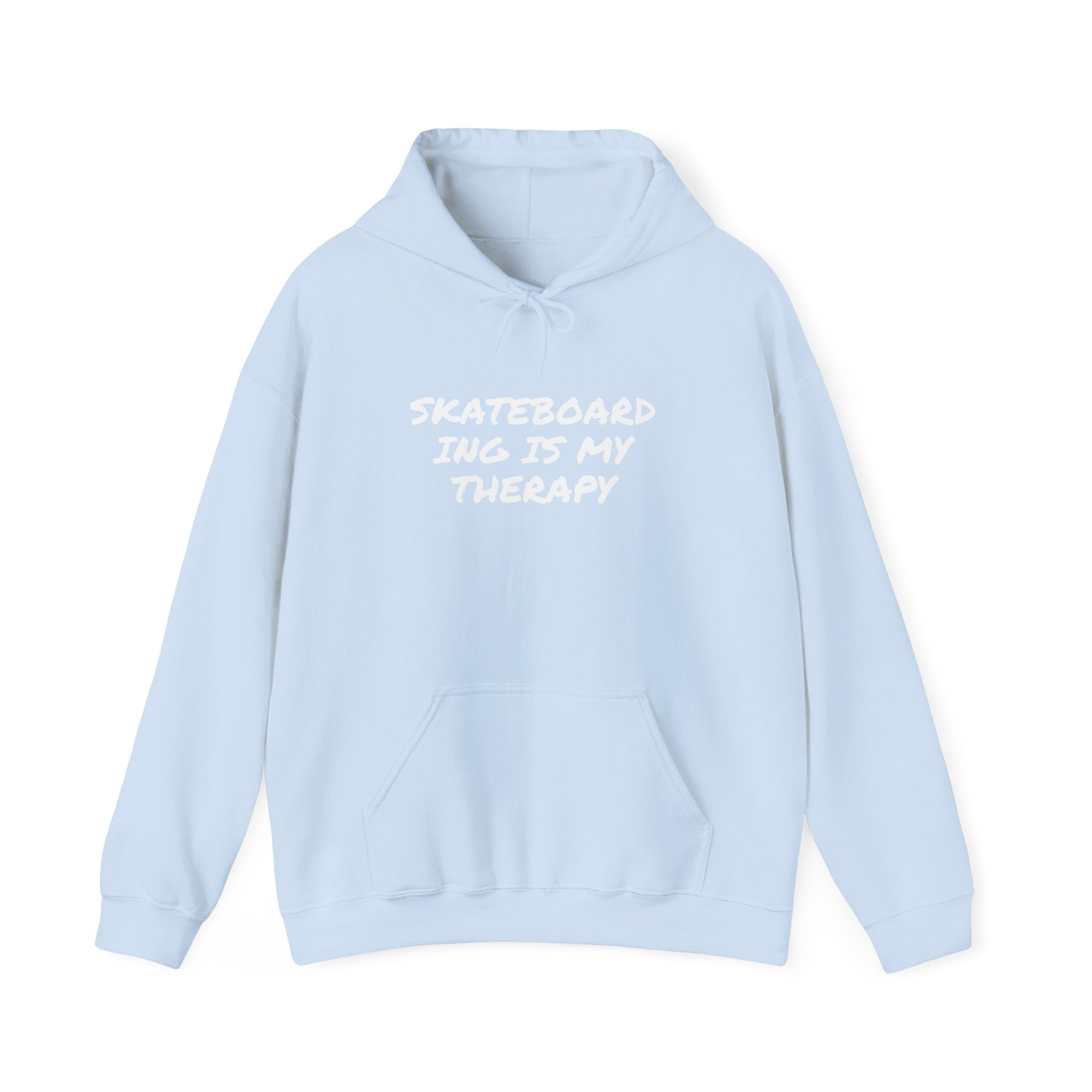 Skateboarding Is My Therapy Hoodie — Skateboard Graphic Pullover for Skate Lovers