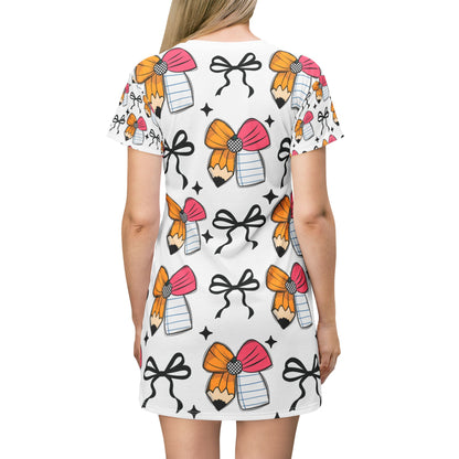 Colorful Bow T-Shirt Dress for Kids – Cute Summer Outfit, Fun Everyday Wear & Party Dress