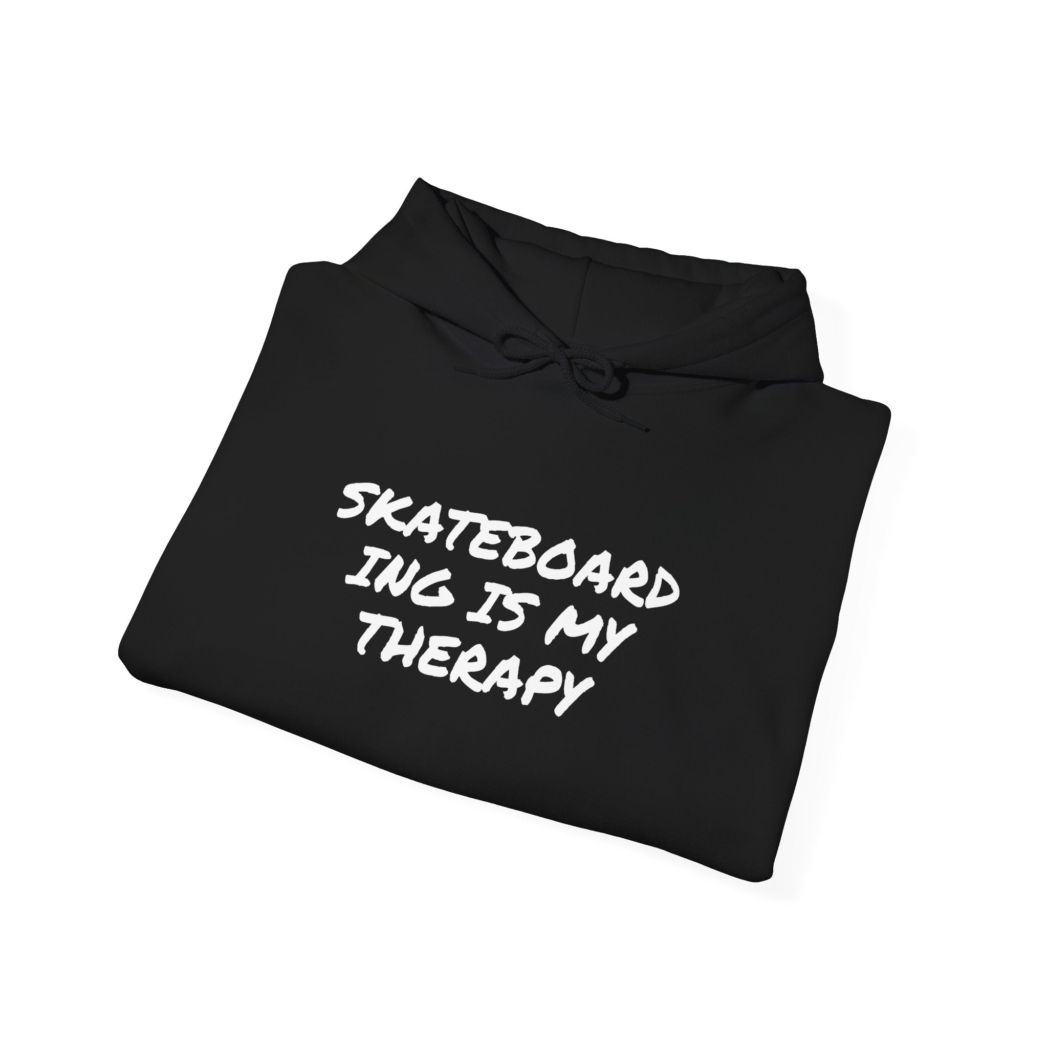 Skateboarding Is My Therapy Hoodie — Skateboard Graphic Pullover for Skate Lovers