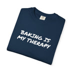 Baking Is My Therapy T‑Shirt — Cream Garment‑Dyed Comfort Tee