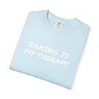Baking Is My Therapy T‑Shirt — Cream Garment‑Dyed Comfort Tee