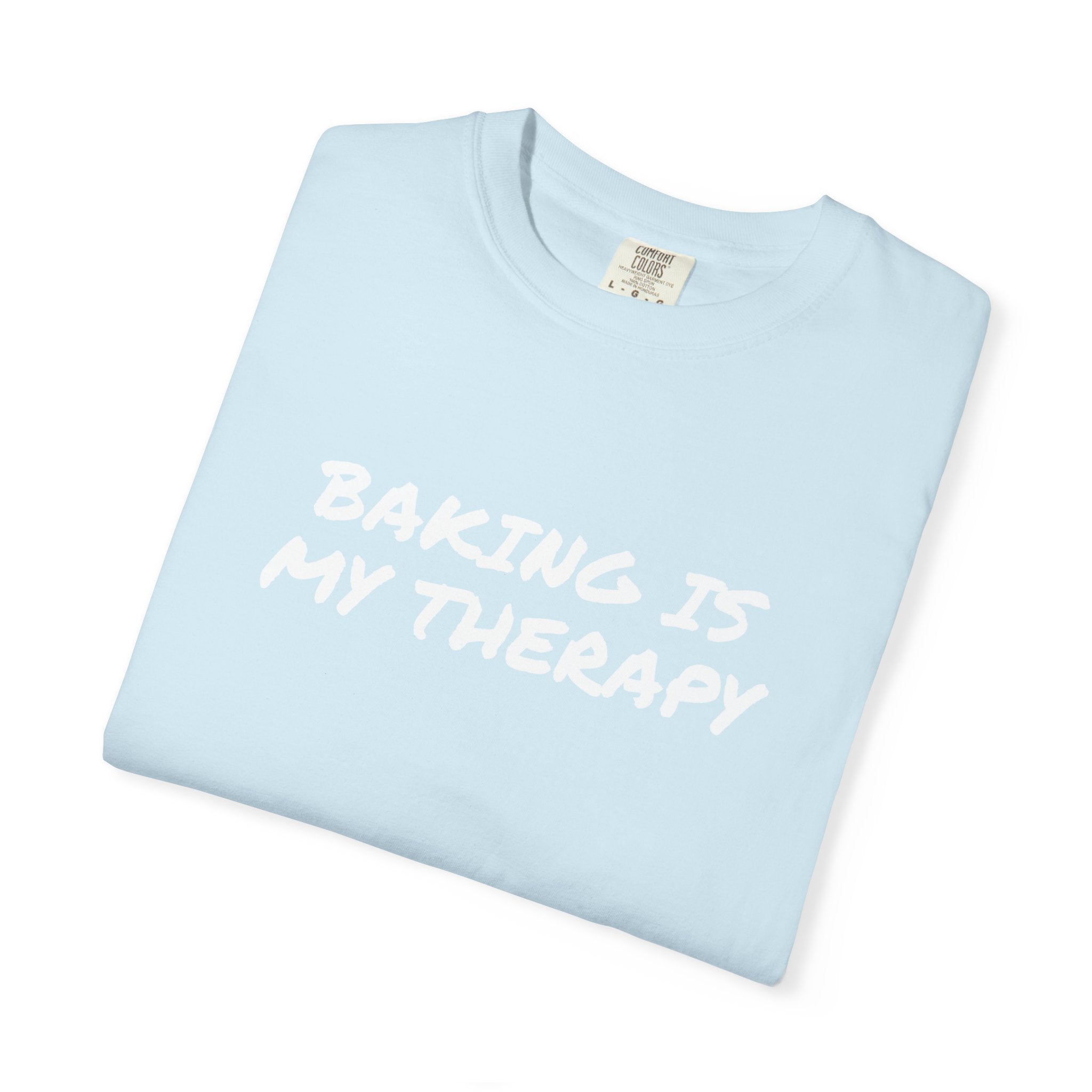 Baking Is My Therapy T‑Shirt — Cream Garment‑Dyed Comfort Tee