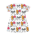 Colorful Bow T-Shirt Dress for Kids – Cute Summer Outfit, Fun Everyday Wear & Party Dress
