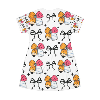 Colorful Bow T-Shirt Dress for Kids – Cute Summer Outfit, Fun Everyday Wear & Party Dress