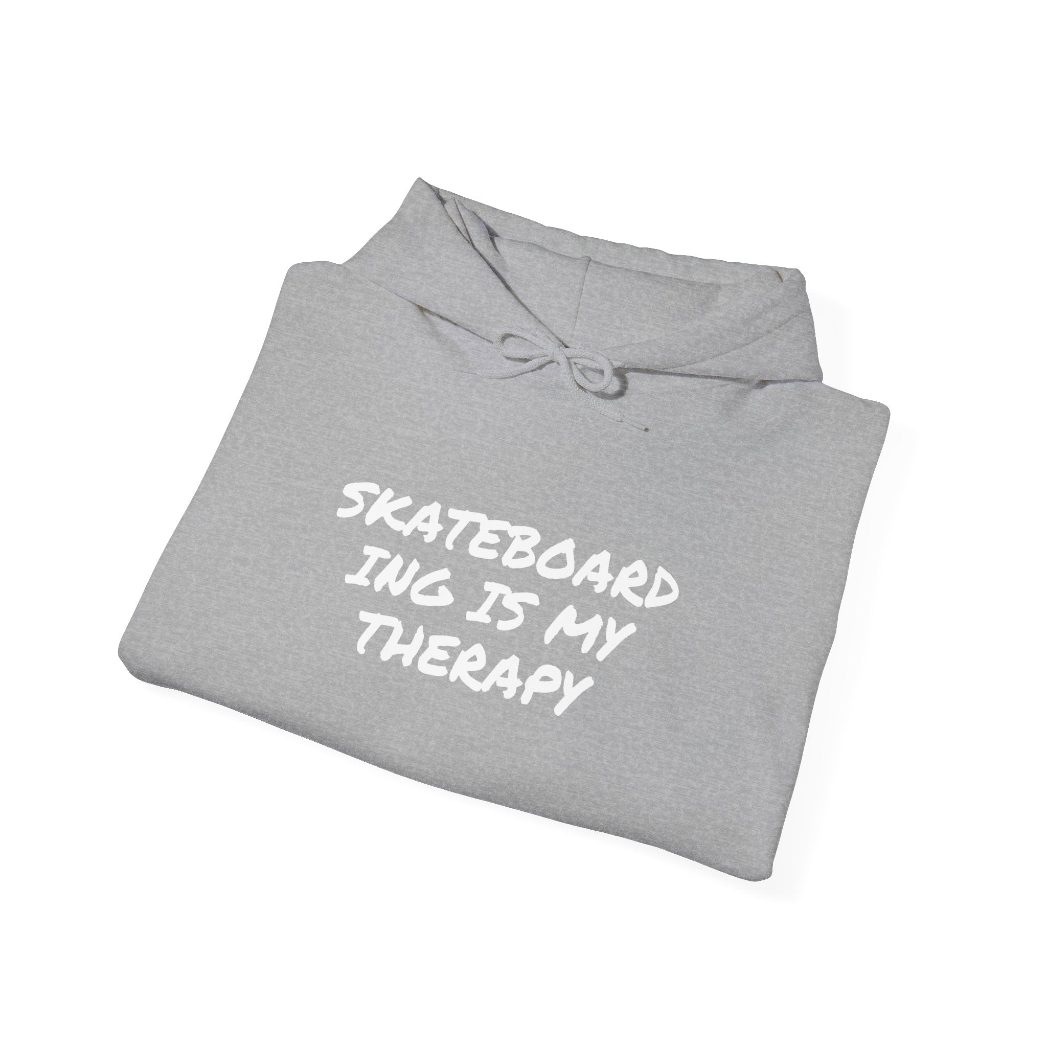 Skateboarding Is My Therapy Hoodie — Skateboard Graphic Pullover for Skate Lovers