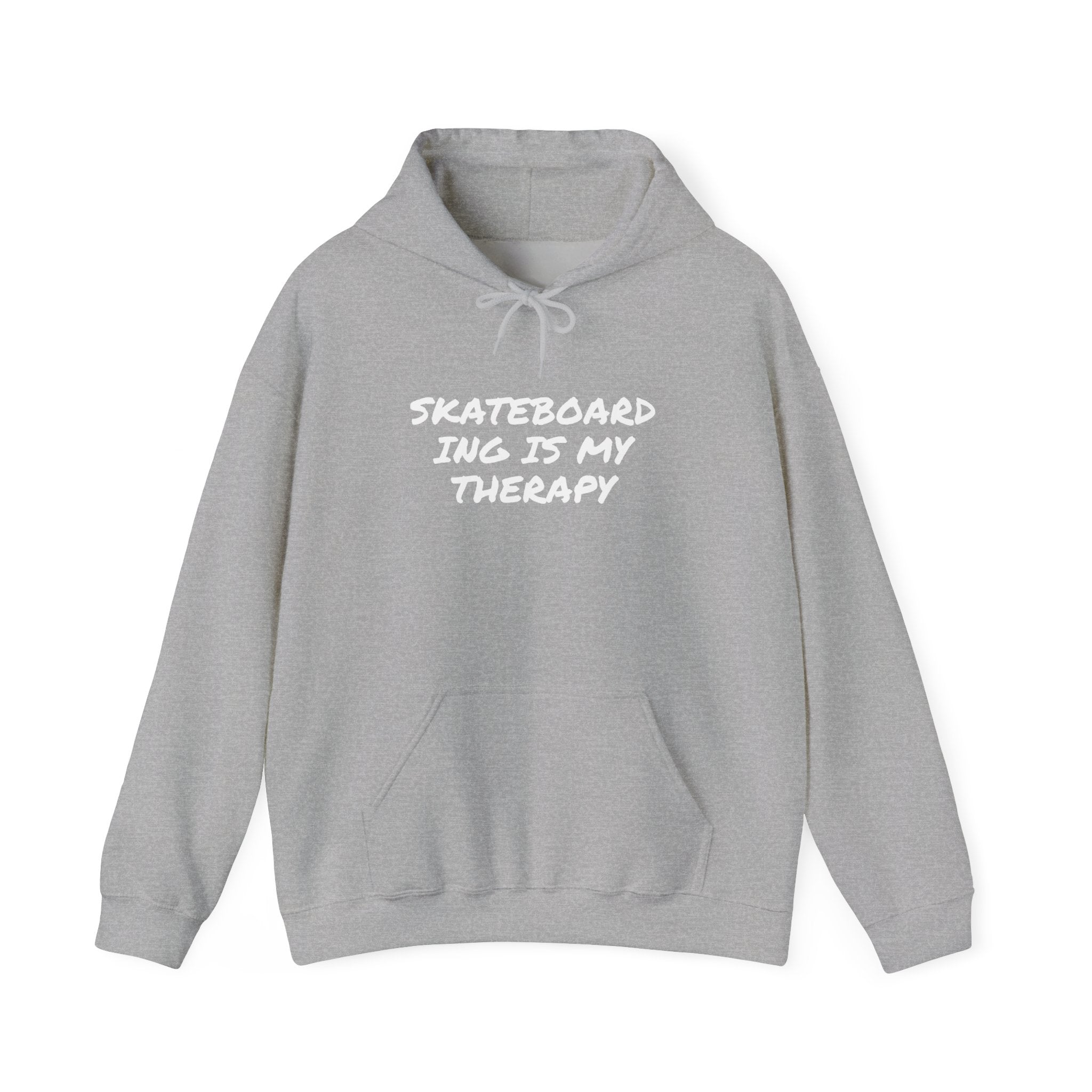 Skateboarding Is My Therapy Hoodie — Skateboard Graphic Pullover for Skate Lovers