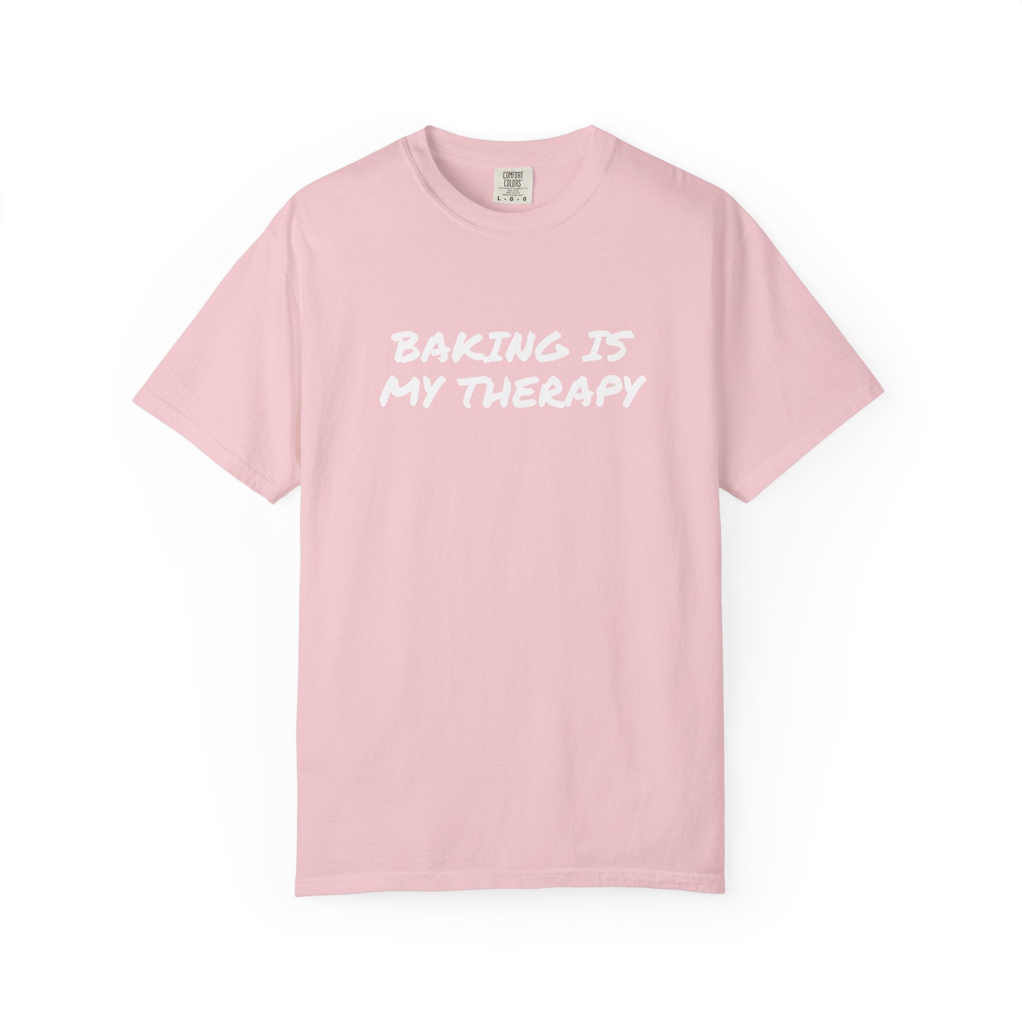 Baking Is My Therapy T‑Shirt — Cream Garment‑Dyed Comfort Tee