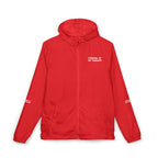 Windbreaker Jacket — Subtle White Camo Hooded Zip-Up (Text on Back)