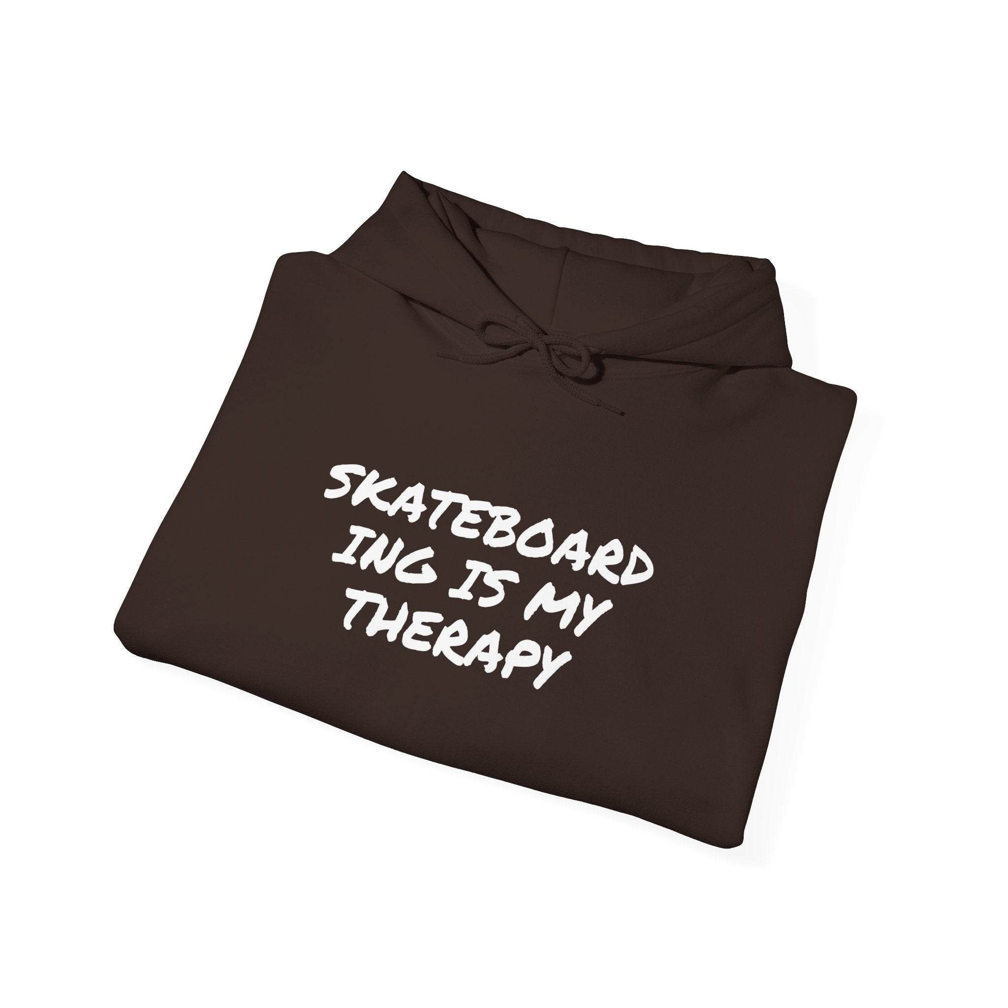 Skateboarding Is My Therapy Hoodie — Skateboard Graphic Pullover for Skate Lovers