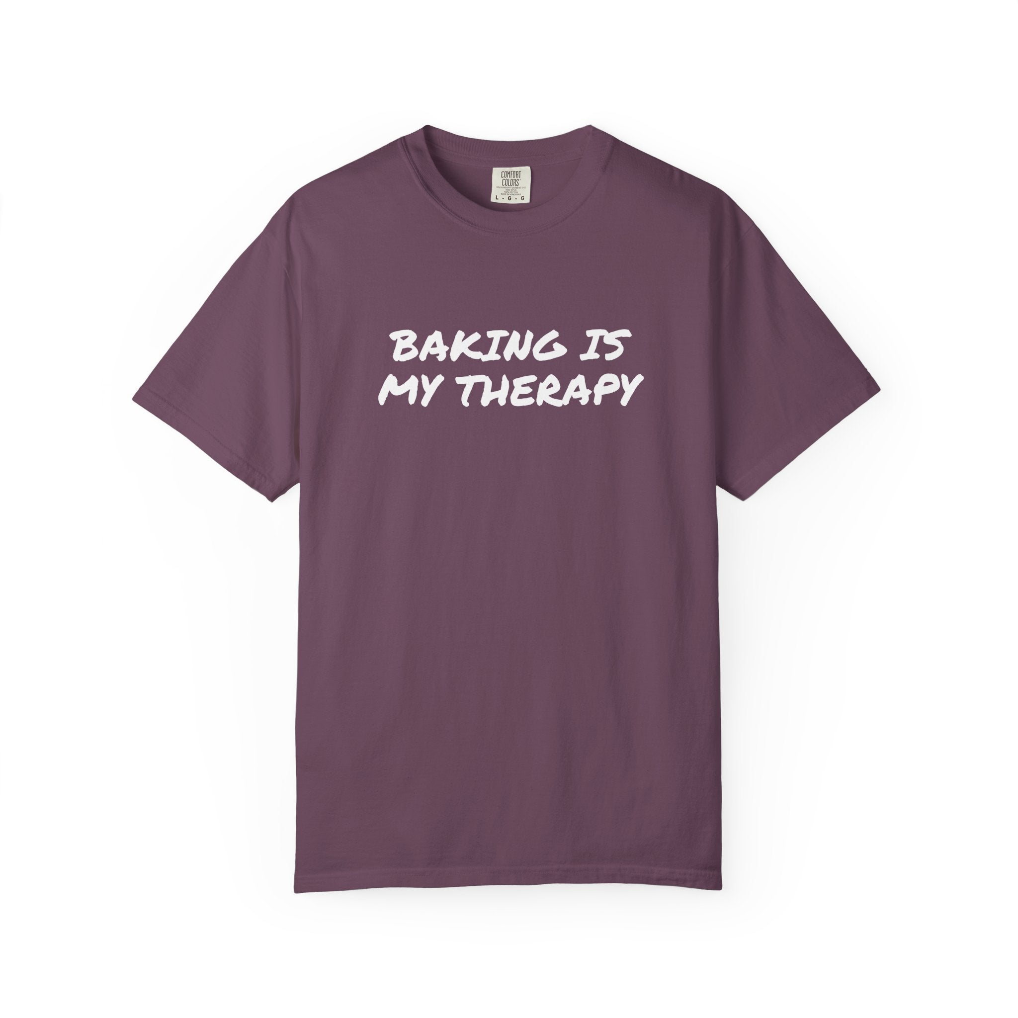 Baking Is My Therapy T‑Shirt — Cream Garment‑Dyed Comfort Tee