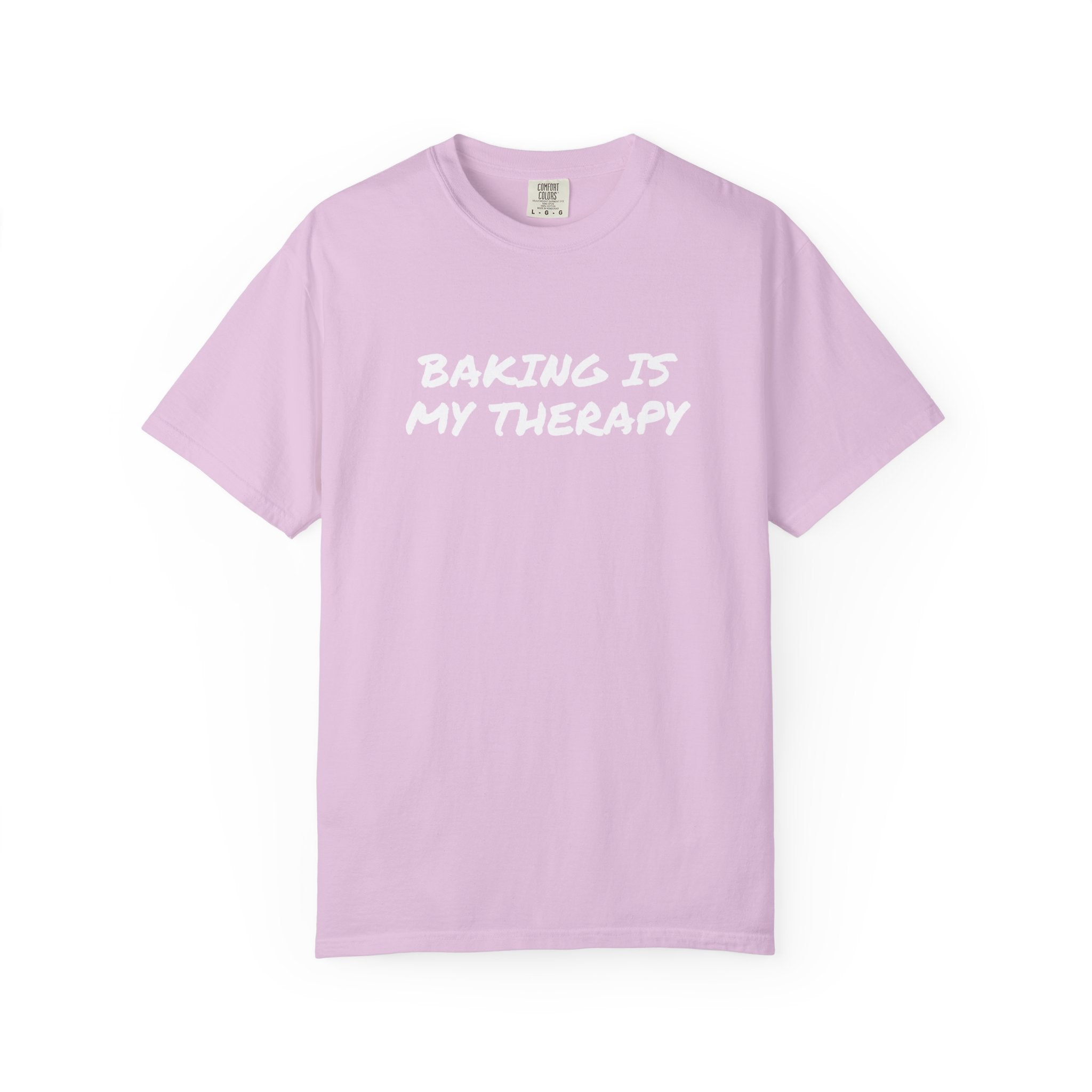 Baking Is My Therapy T‑Shirt — Cream Garment‑Dyed Comfort Tee